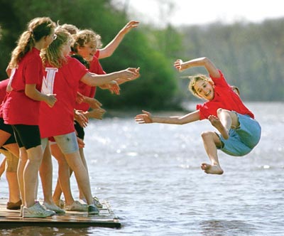 The coxswain gets tossed in the drink